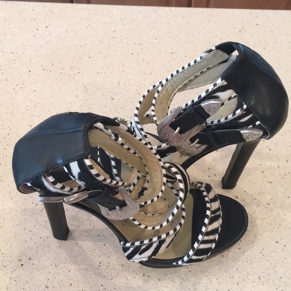 Gorgeous black leather zebra print Jimmy Choo. - Picture 4 of 5